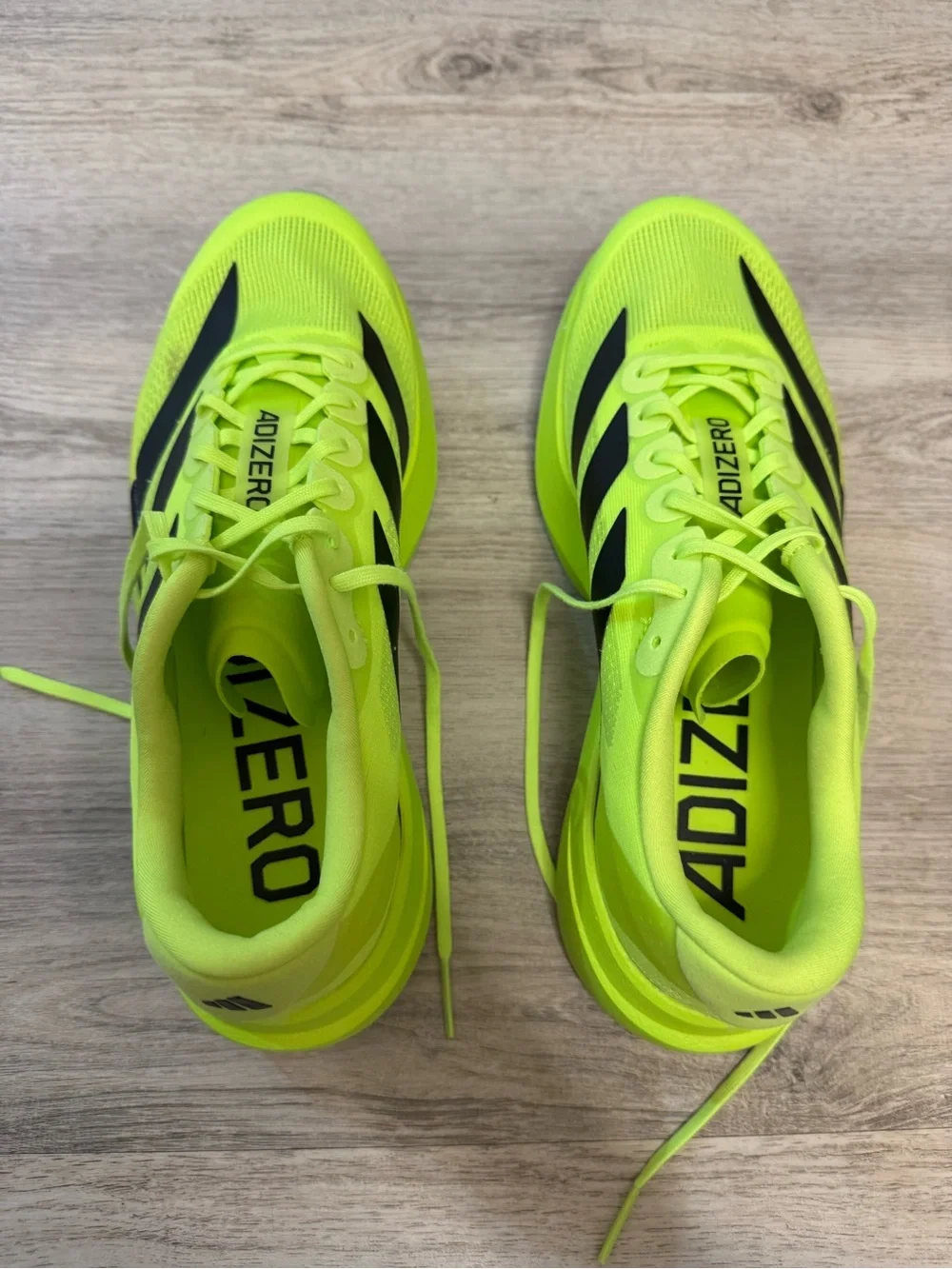 adidas Adizero Neon Yellow with Black Women's Athletic Running Shoes
